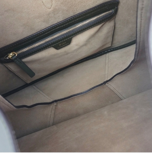 Polo Ralph Lauren Medium ID Bag Olive Green Grain Leather Shoulder Bag - Picture 11 of 12